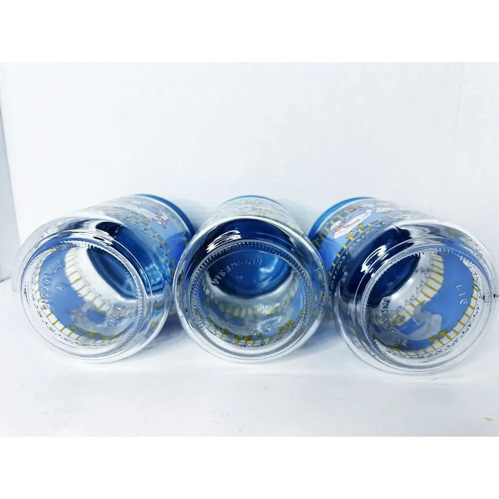 Vintage La Parfait France Winter Snow‎ Geese Small Glass Jars With Lids X 3